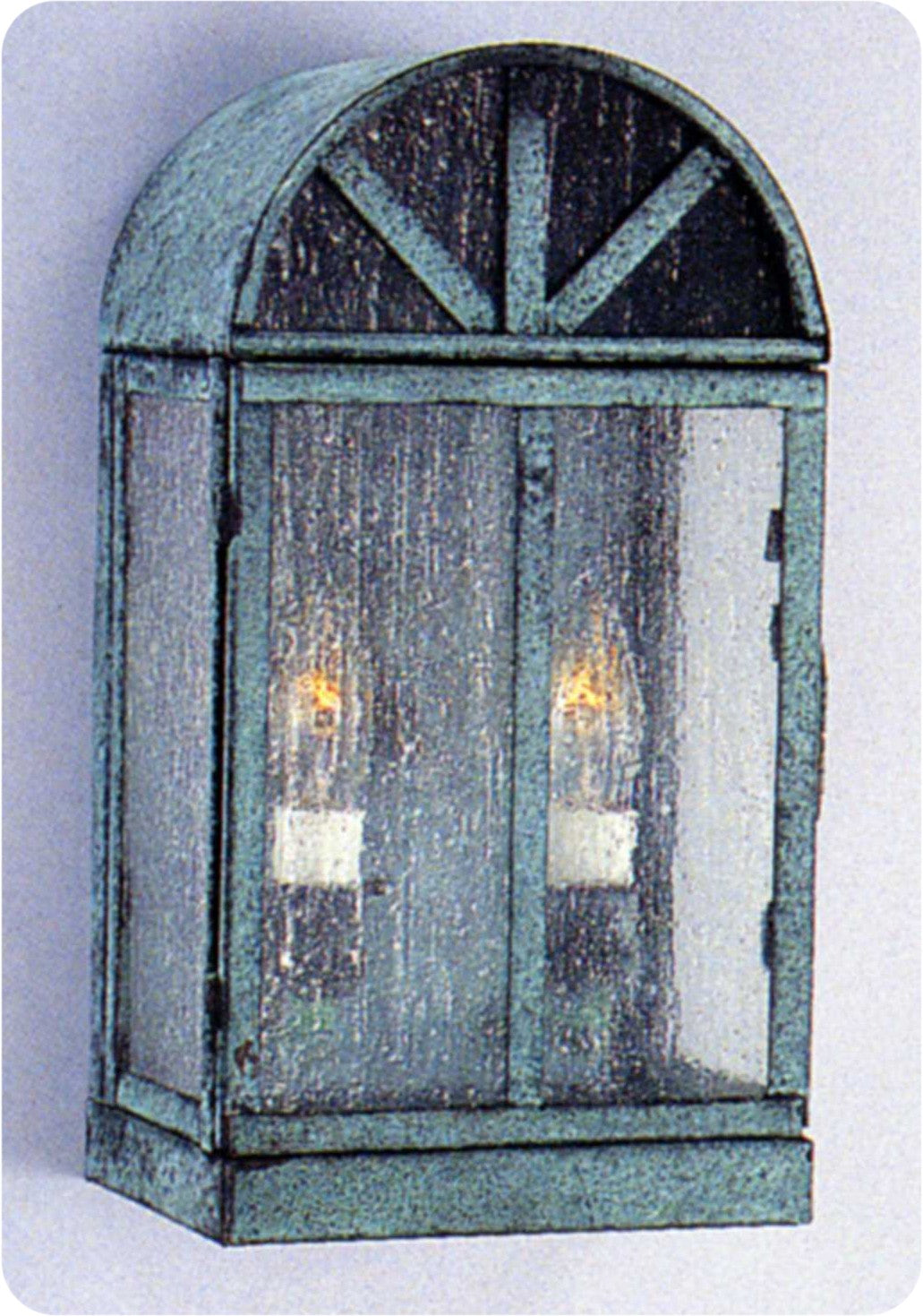 Genie House Lighting 31111WVGS Banack Two Light Wall Mount Outdoor Verde