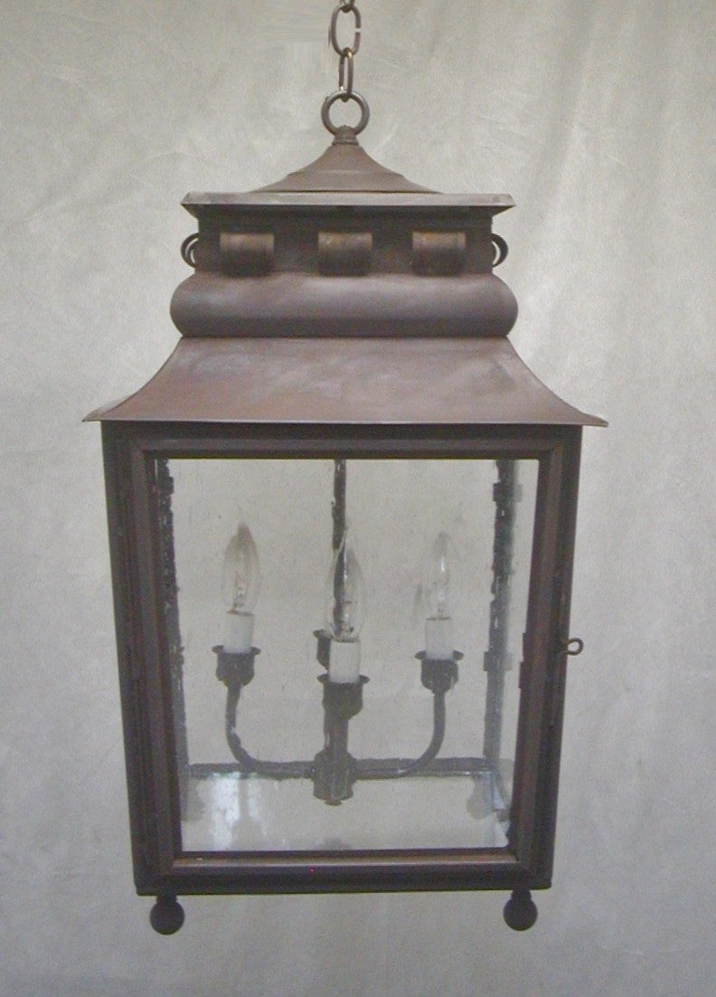 Genie House Lighting 32523DCSS Gillman Four Light Pendant Outdoor Copper/Antique/Verde