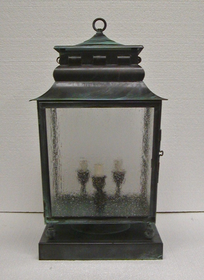 Genie House Lighting 325MPIERVGS Gillman Three Light Pier Mount Outdoor Verde
