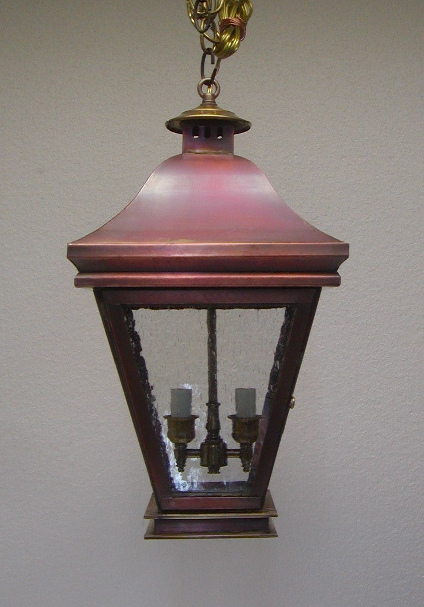 Genie House Lighting 35303ACSS Quinly Two Light Pendant Outdoor Copper/Antique/Verde