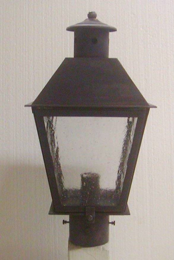 Genie House Lighting 45123DCS Krenshaw One Light Post Mount Outdoor Copper/Antique/Verde