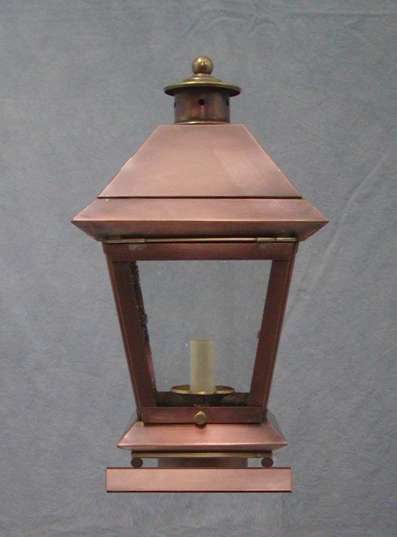 Genie House Lighting 4611PIERACSS Santana One Light Pier Mount Outdoor Copper/Antique/Verde