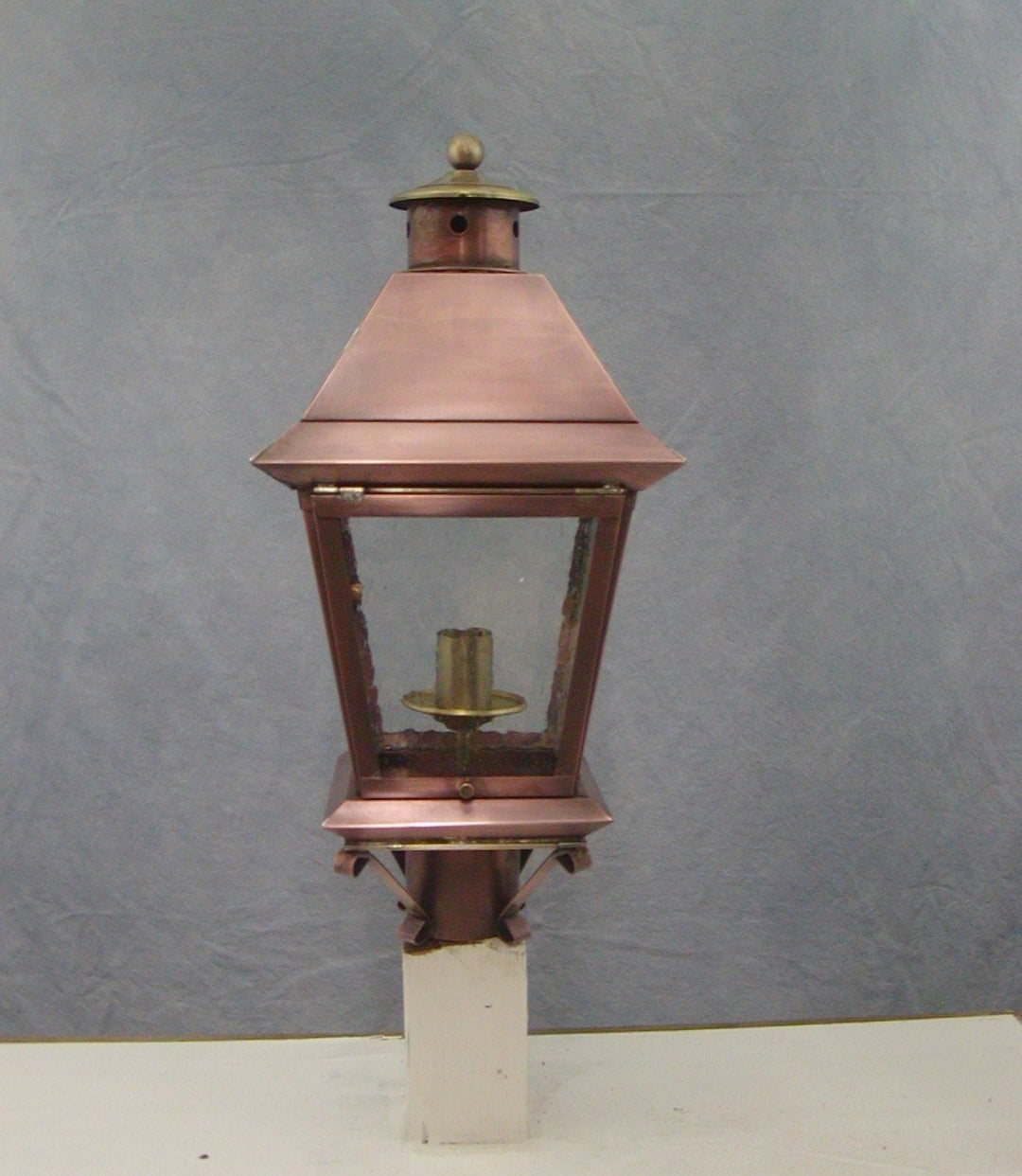 Genie House Lighting 46123ACSS Santana One Light Post Mount Outdoor Copper/Antique/Verde