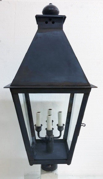 Genie House Lighting 55933DCC Bozeman Four Light Post Mount Outdoor Copper/Antique/Verde