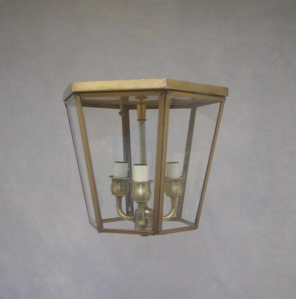 Genie House Lighting 63014ABC Princeton Three Light Flush Mount Outdoor Brass