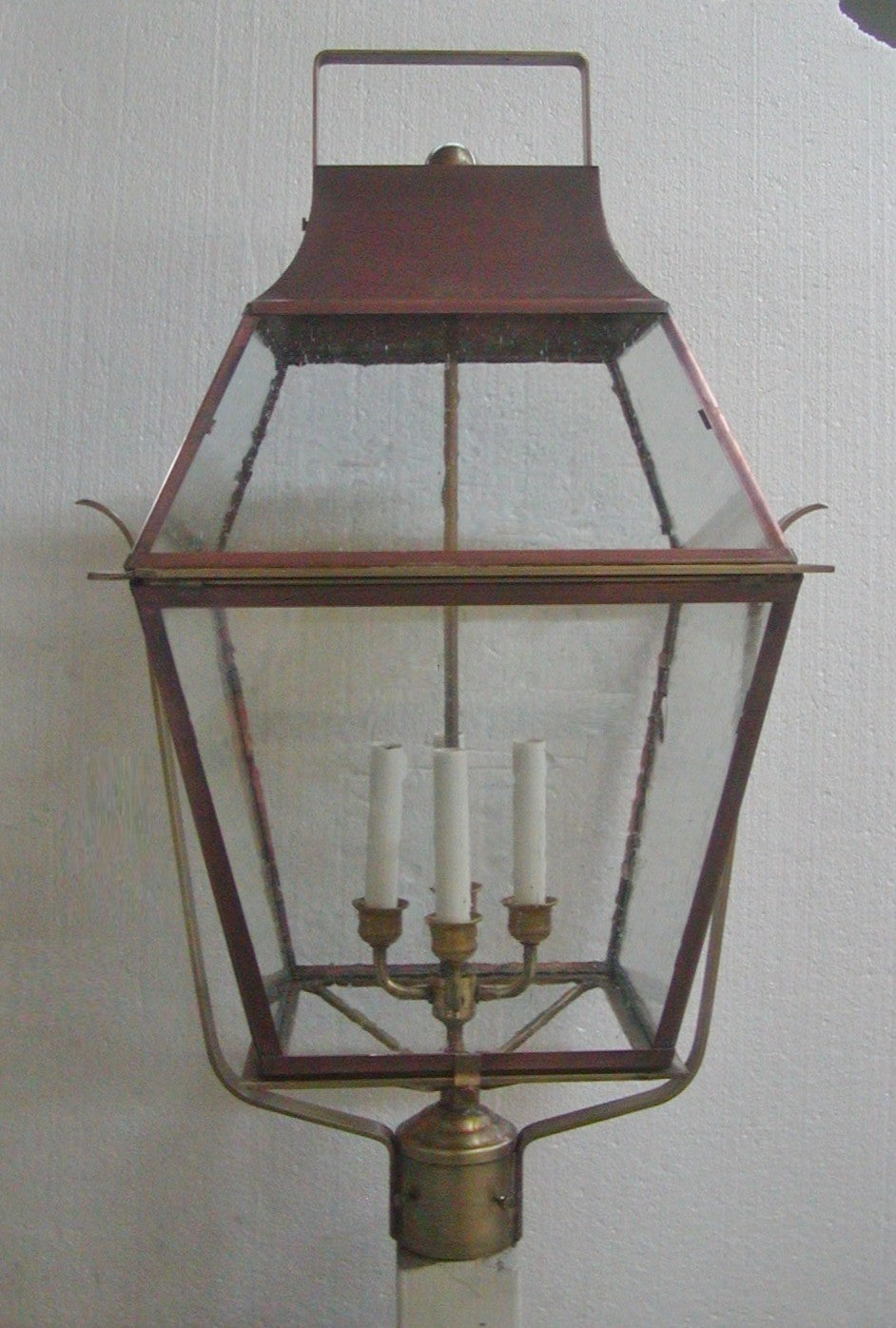 Genie House Lighting 90535ACSS Potts Four Light Post Mount Outdoor Copper/Antique/Verde