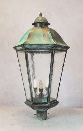 Genie House Lighting TL6233VGS Moorcroft Three Light Post Mount Outdoor Verde