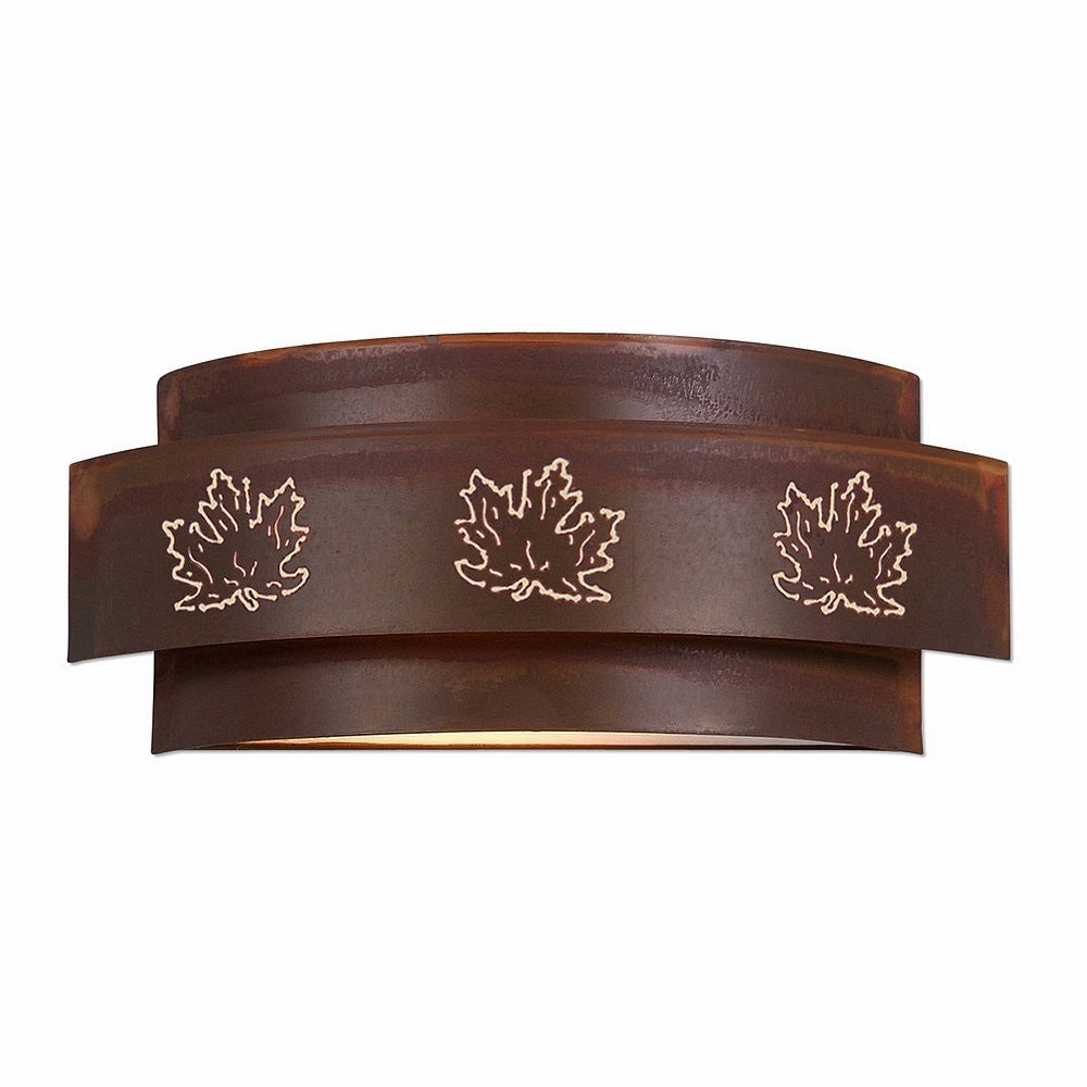 Avalanche Ranch Northridge-Maple Cutout A16206-02 Wall Light - Rust Patina