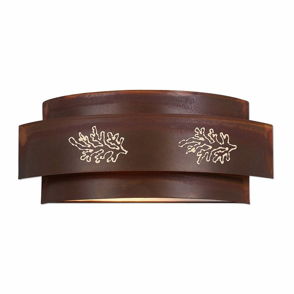 Avalanche Ranch Northridge-Cedar Bough Cutout A16248-02 Wall Light - Rust Patina