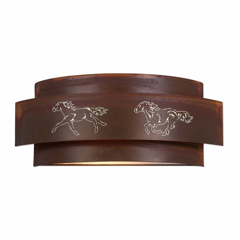 Avalanche Ranch Northridge-Horse Cutout A16259-02 Wall Light - Rust Patina