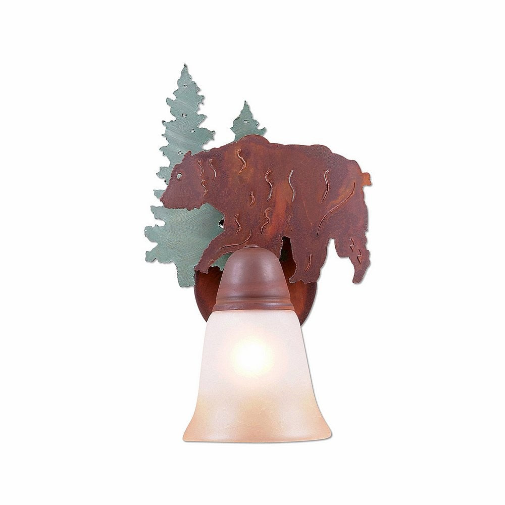 Avalanche Ranch Crestline-Bear A17126TT-04 Wall Light - Pine Tree Green-Rust Patina