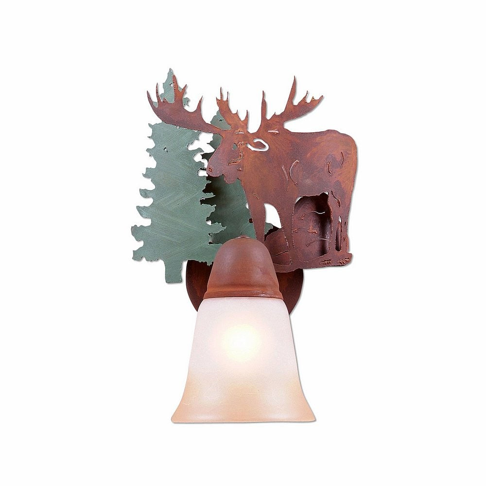 Avalanche Ranch Crestline-Moose A17128TT-04 Wall Light - Pine Tree Green-Rust Patina