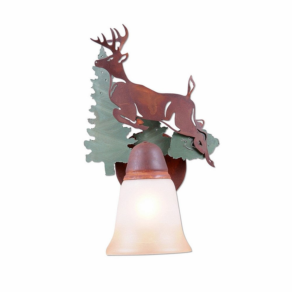 Avalanche Ranch Crestline-Deer A17131TT-04 Wall Light - Pine Tree Green-Rust Patina