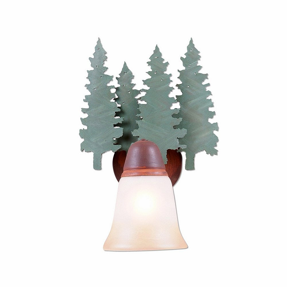 Avalanche Ranch Crestline-Pine Tree A17142TT-04 Wall Light - Pine Tree Green-Rust Patina