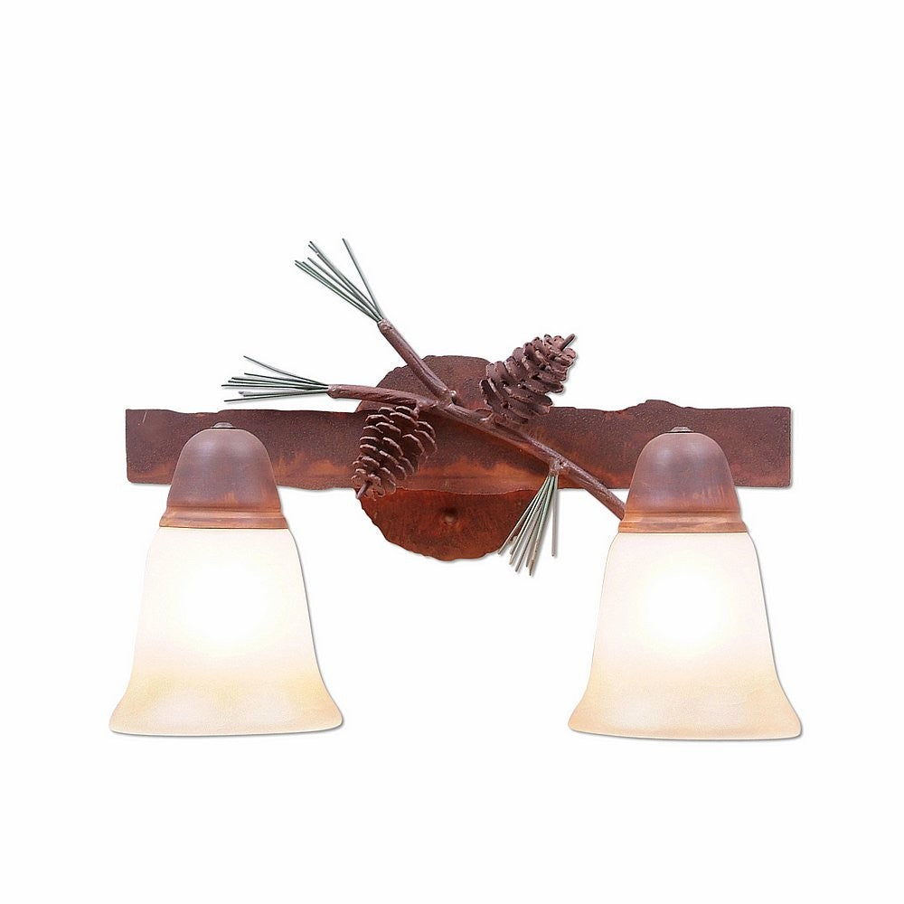 Avalanche Ranch Crestline-Pine Cone A32220TT-04 Bath Vanity Light 15 in. wide - Pine Tree Green-Rust Patina
