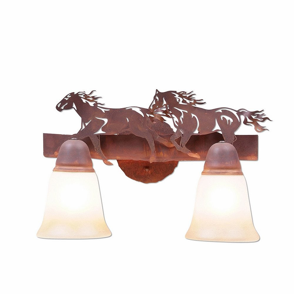 Avalanche Ranch Crestline-Horse A32237TT-02 Bath Vanity Light 15 in. wide - Rust Patina