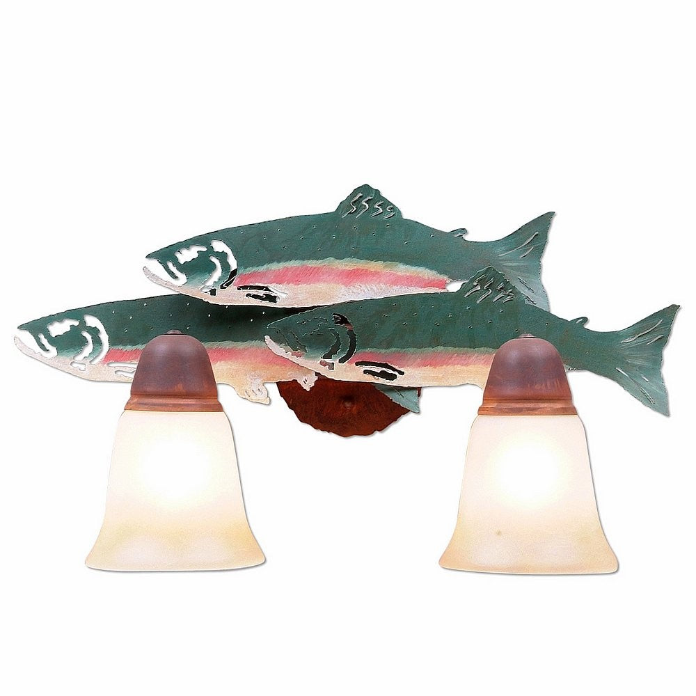 Avalanche Ranch Crestline-Trout A32281TT-05 Bath Vanity Light 15 in. wide - Fish Stain-Rust Patina