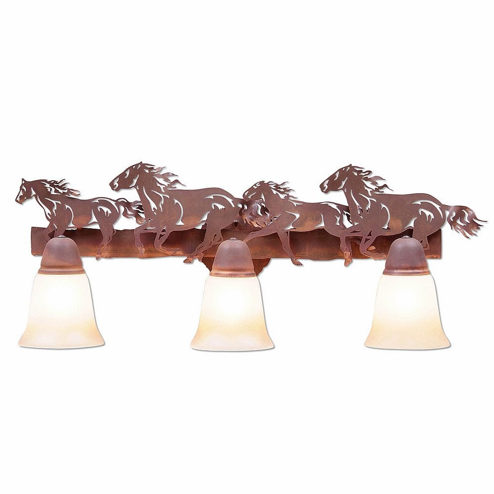 Avalanche Ranch Crestline-Horse A32337TT-02 Bath Vanity Light 25 in. wide - Rust Patina