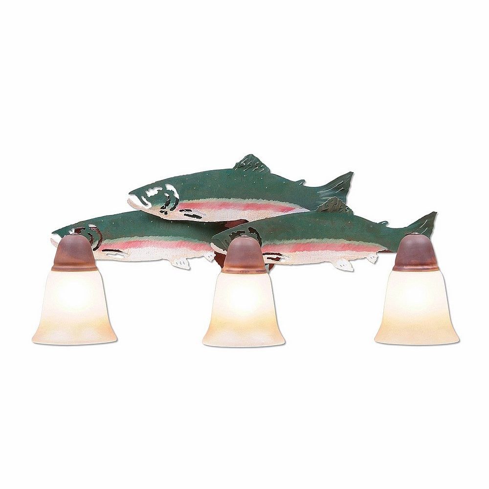 Avalanche Ranch Crestline-Trout A32381TT-05 Bath Vanity Light 25 in. wide - Fish Stain-Rust Patina