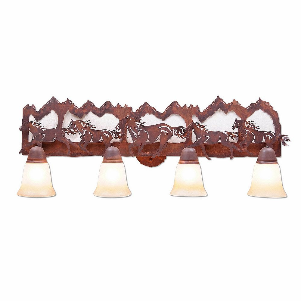 Avalanche Ranch Crestline-Horse-Mtn A32436TT-02 Bath Vanity Light 36 in. wide - Rust Patina