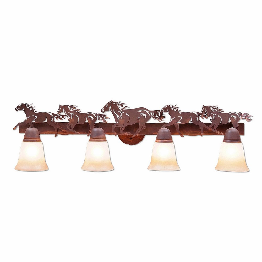 Avalanche Ranch Crestline-Horse A32437TT-02 Bath Vanity Light 36 in. wide - Rust Patina