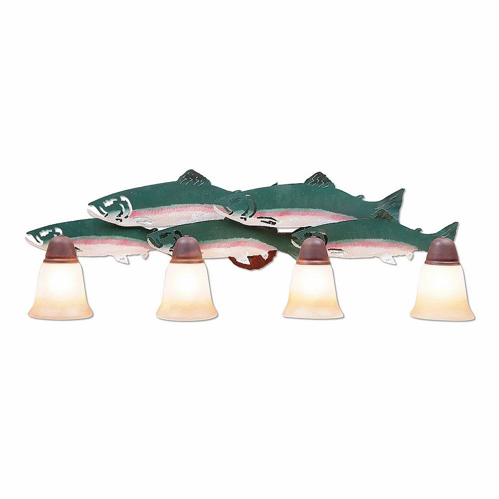 Avalanche Ranch Crestline-Trout A32481TT-05 Bath Vanity Light 36 in. wide - Fish Stain-Rust Patina