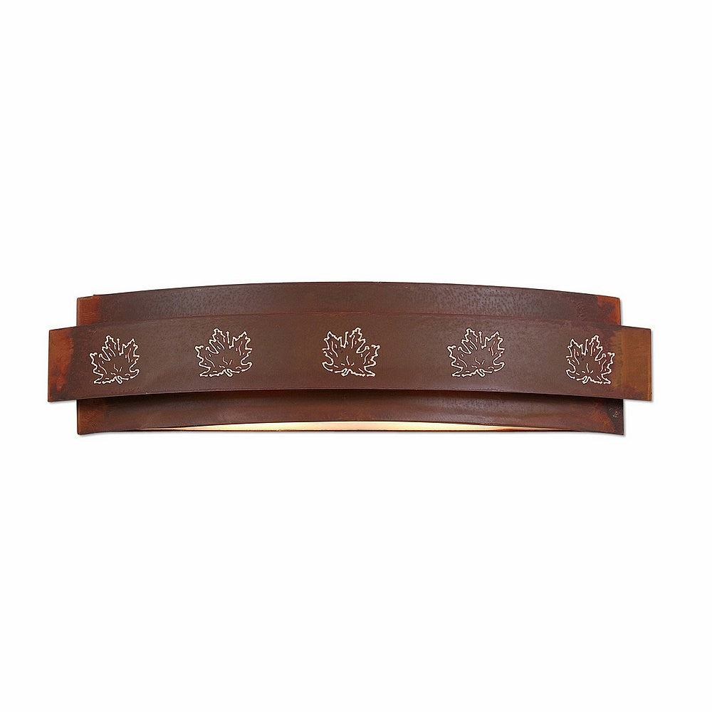 Avalanche Ranch Northridge-Maple Cutout A36706-02 Bath Vanity Light 25 in. wide - Rust Patina