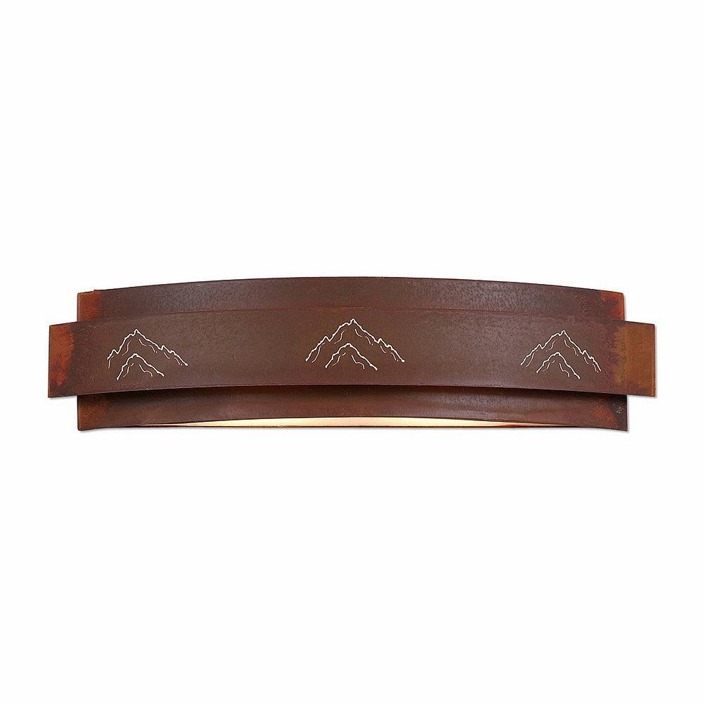 Avalanche Ranch Northridge-Mountain Cutout A36741-02 Bath Vanity Light 25 in. wide - Rust Patina