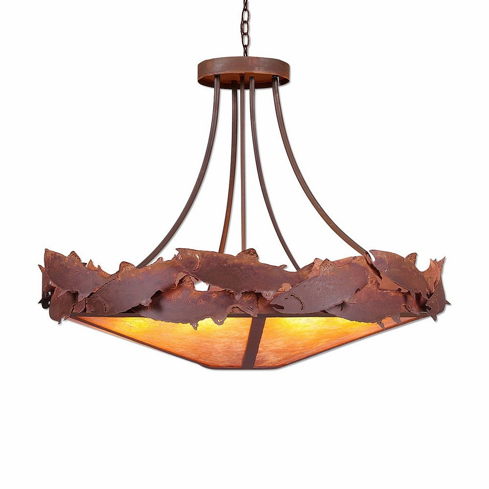 Avalanche Ranch Crestline-Salmon A40761AM-HR-02 Pendant Light - Rust Patina