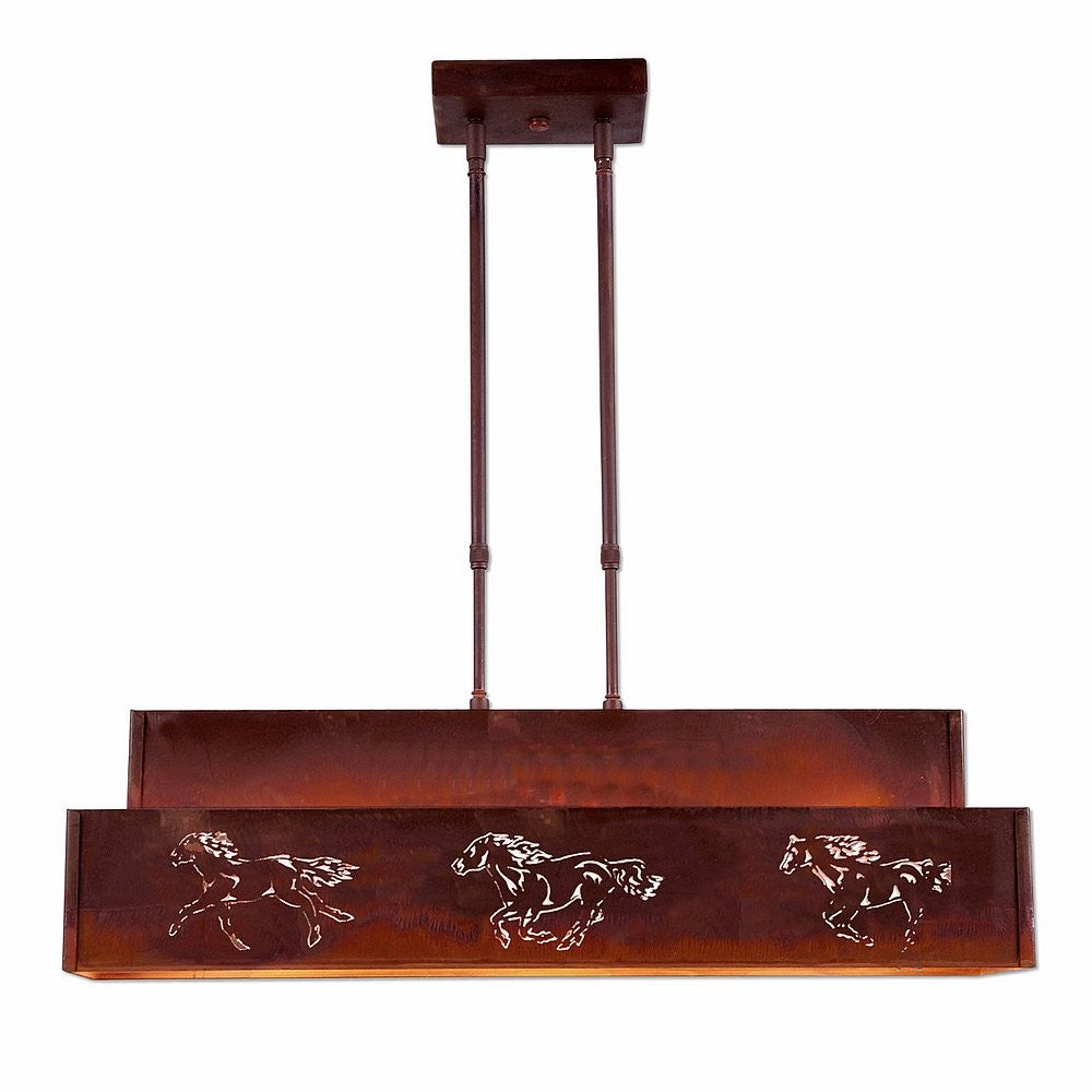 Avalanche Ranch Ridgemont-Horse Cutout A45959-02 Pendant Light - Rust Patina