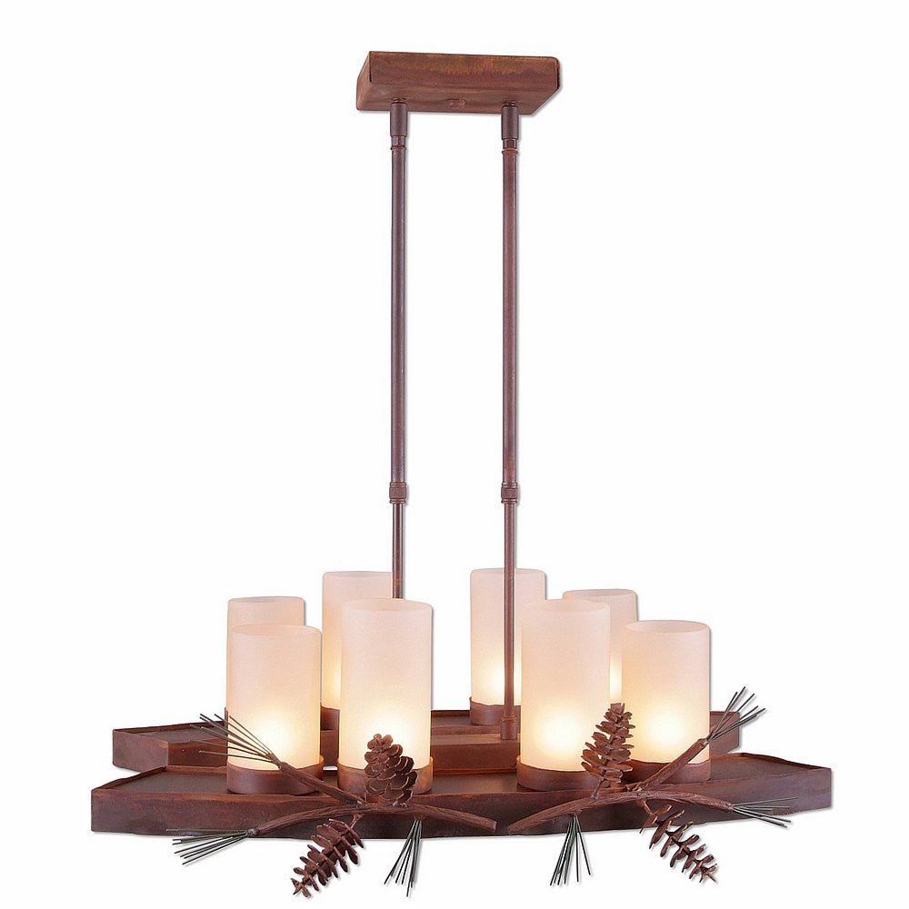 Avalanche Ranch Wisley-Pine Cone A46120TS-04 Chandelier Light - Pine Tree Green-Rust Patina