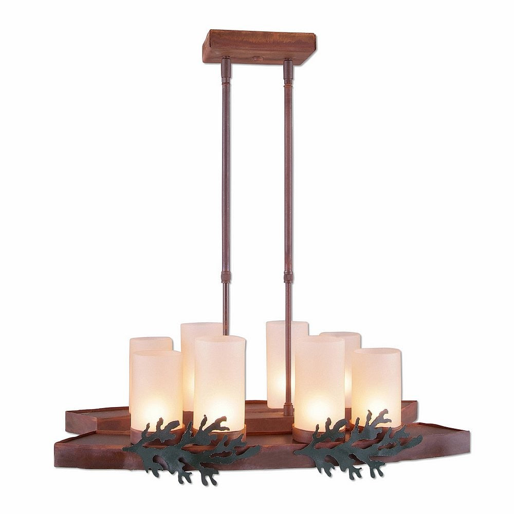 Avalanche Ranch Wisley-Cedar Bough A46149TS-03 Chandelier Light - Cedar Green-Rust Patina