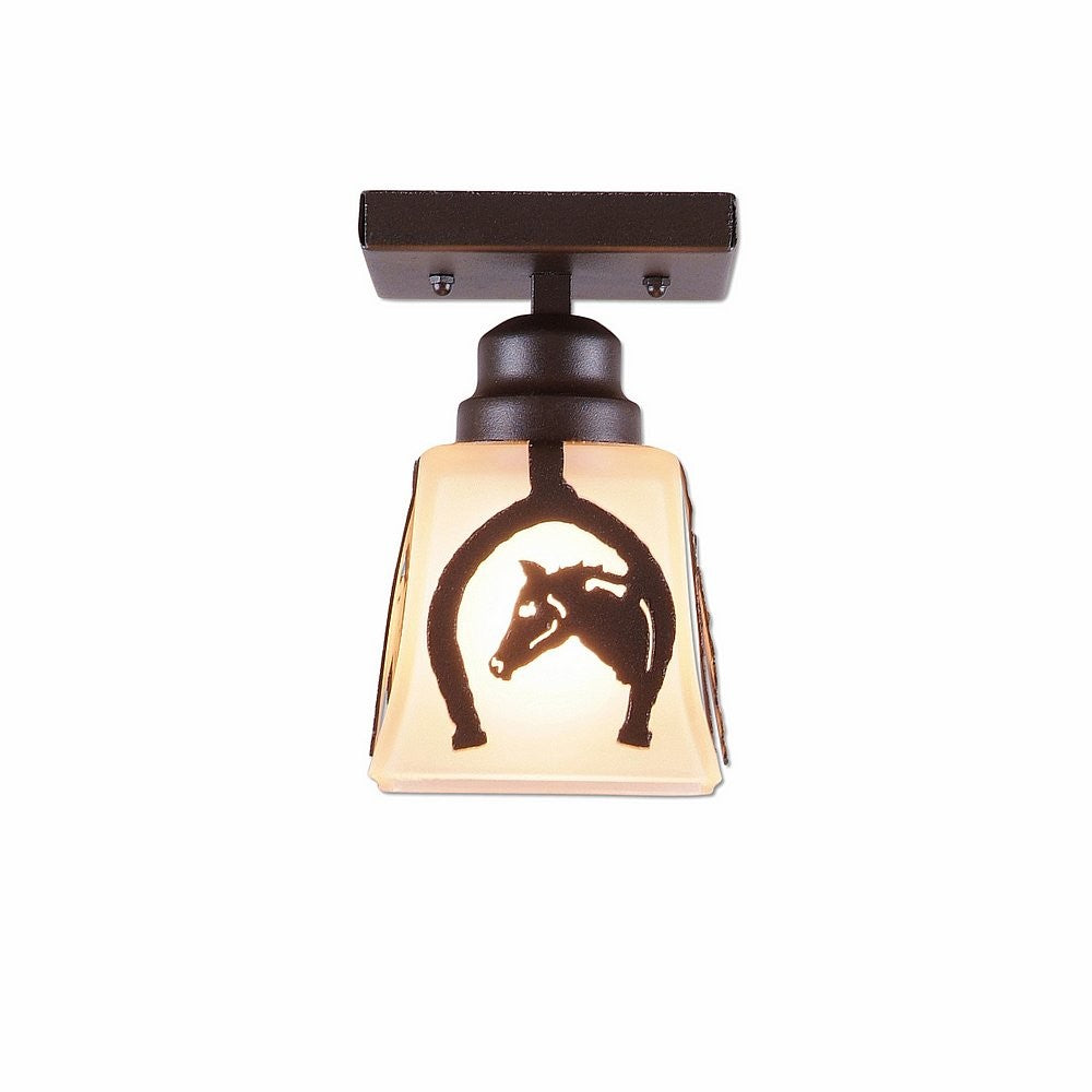 Avalanche Ranch Woodland-Horse Horseshoe A47517TS-28 Ceiling Light - Dark Bronze Metallic