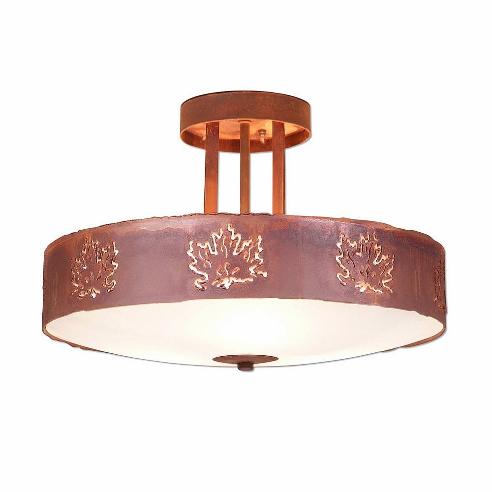 Avalanche Ranch Crestline-Maple Cutout A48306FC-02 Ceiling Light - Rust Patina