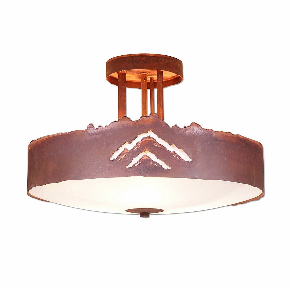 Avalanche Ranch Crestline-Mountain Cutout A48341FC-02 Ceiling Light - Rust Patina