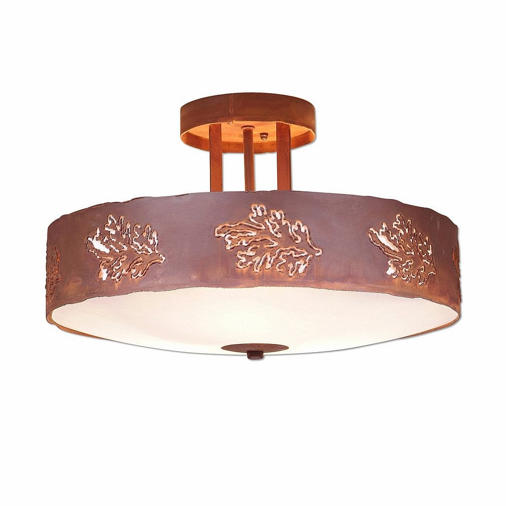 Avalanche Ranch Crestline-Cedar Bough Cutout A48348FC-02 Ceiling Light - Rust Patina