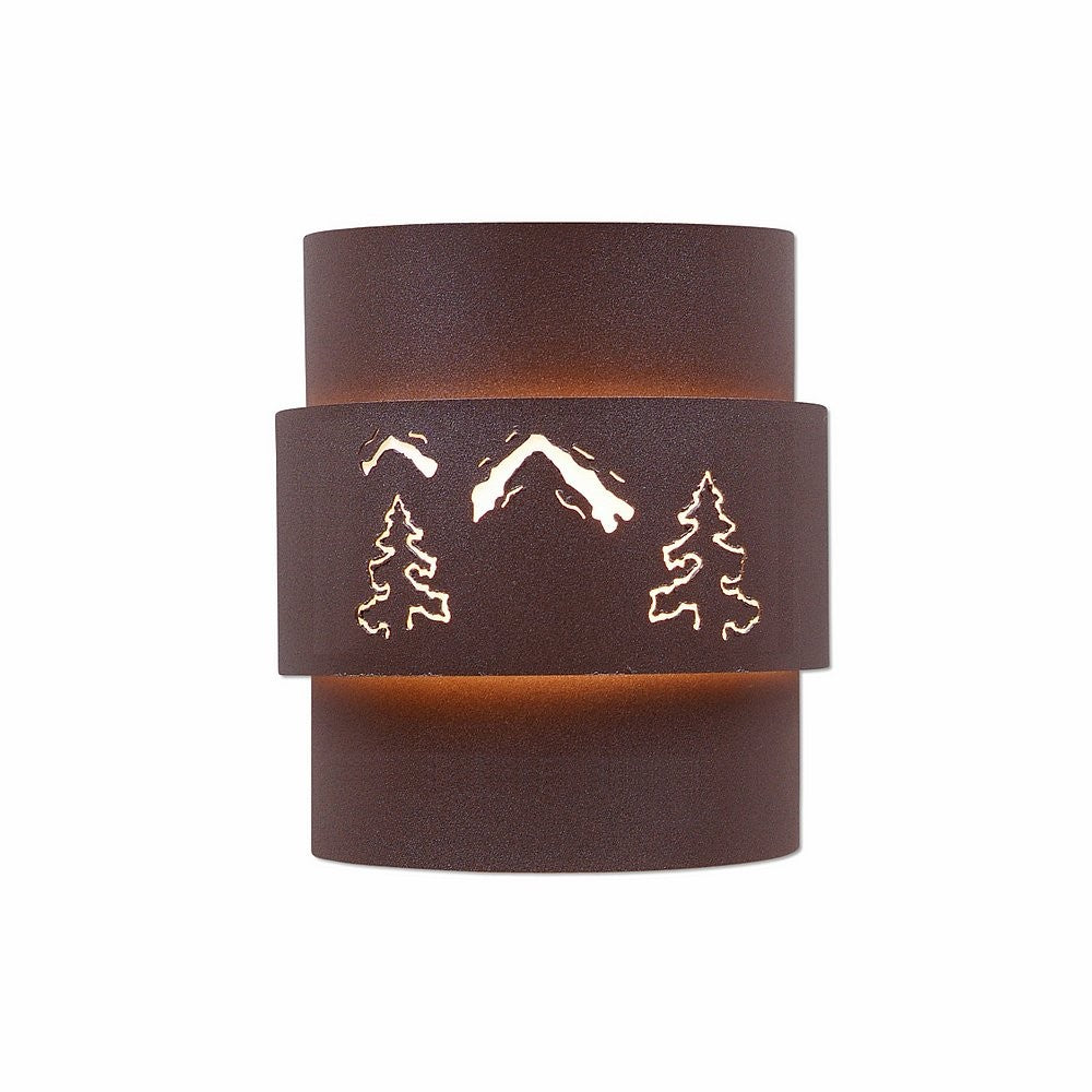 Avalanche Ranch Lighting A56145-27 Northridge-Mtn-Pine Cutout One Light Wall Sconce Outdoor Bronze / Dark