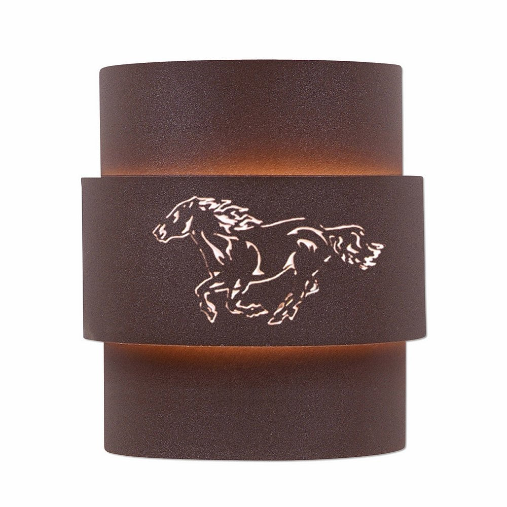 Avalanche Ranch Lighting A56259-27 Northridge-Horse Two Light Wall Sconce Outdoor Bronze / Dark