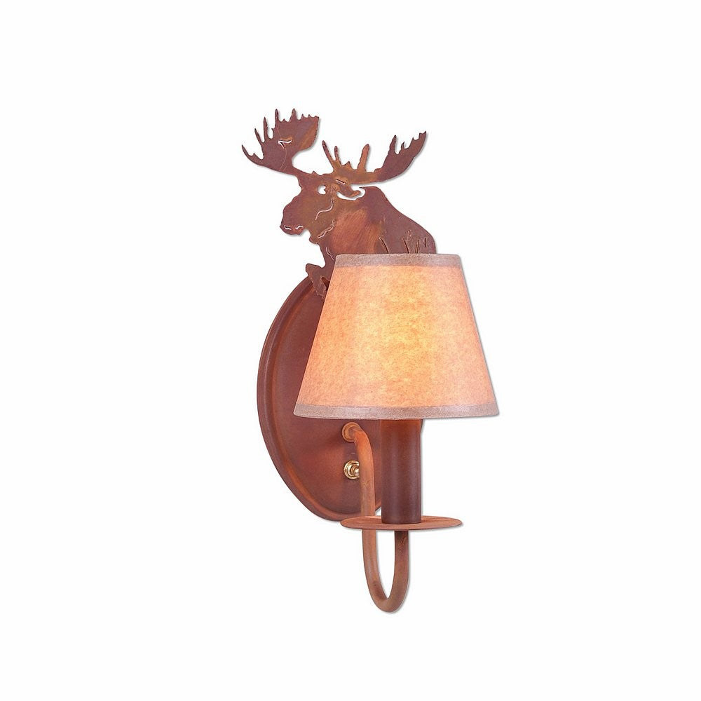 Avalanche Ranch Diablo-Alaska Moose H13122KR-02 Wall Light - Rust Patina