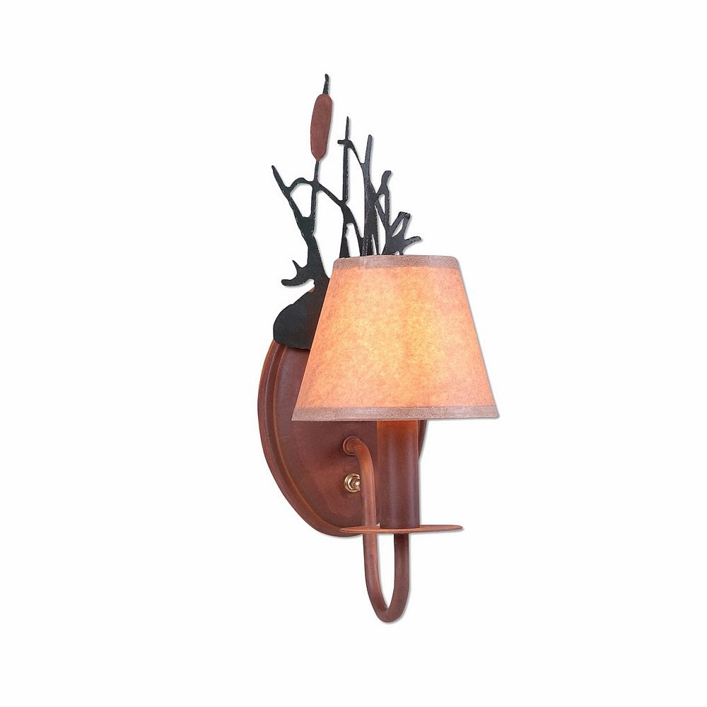 Avalanche Ranch Diablo-Cattails H13165WK-03 Wall Light - Cedar Green-Rust Patina