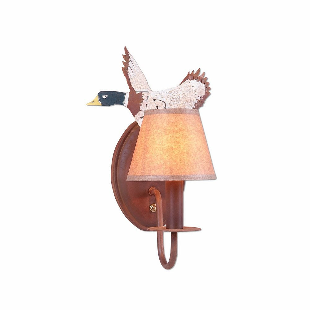 Avalanche Ranch Diablo-Mallard Duck H13166WK-06 Wall Light - Waterfowl Gray-Rust Patina
