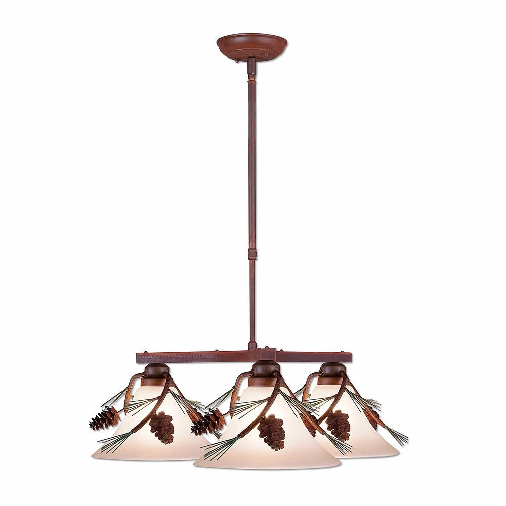 Avalanche Ranch Cedarwood-Pine Cone H43320CT-04 Chandelier Light - Pine Tree Green-Rust Patina