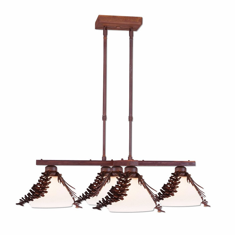 Avalanche Ranch Cedarwood-Spruce Cone H43540CW-02 Chandelier Light - Rust Patina
