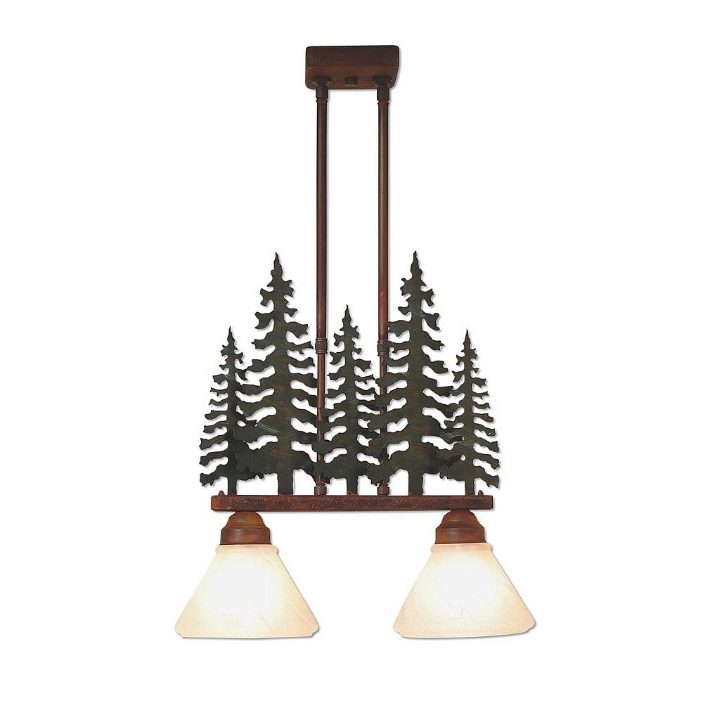Avalanche Ranch Cedarwood-Cedar Tree H43743CW-03 Pendant Light - Cedar Green-Rust Patina