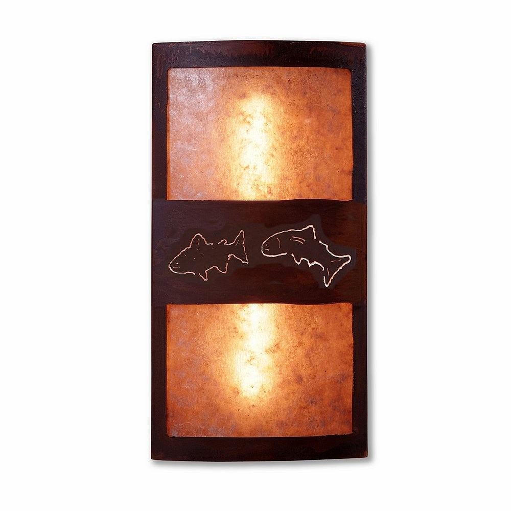 Avalanche Ranch Kincaid-Fish Cutout M16262AL-02 Wall Light - Rust Patina
