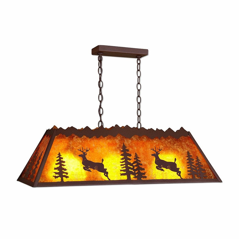 Avalanche Ranch Rocky Mtn-Valley Deer M45421AM-27 Pendant Light - Rustic Brown