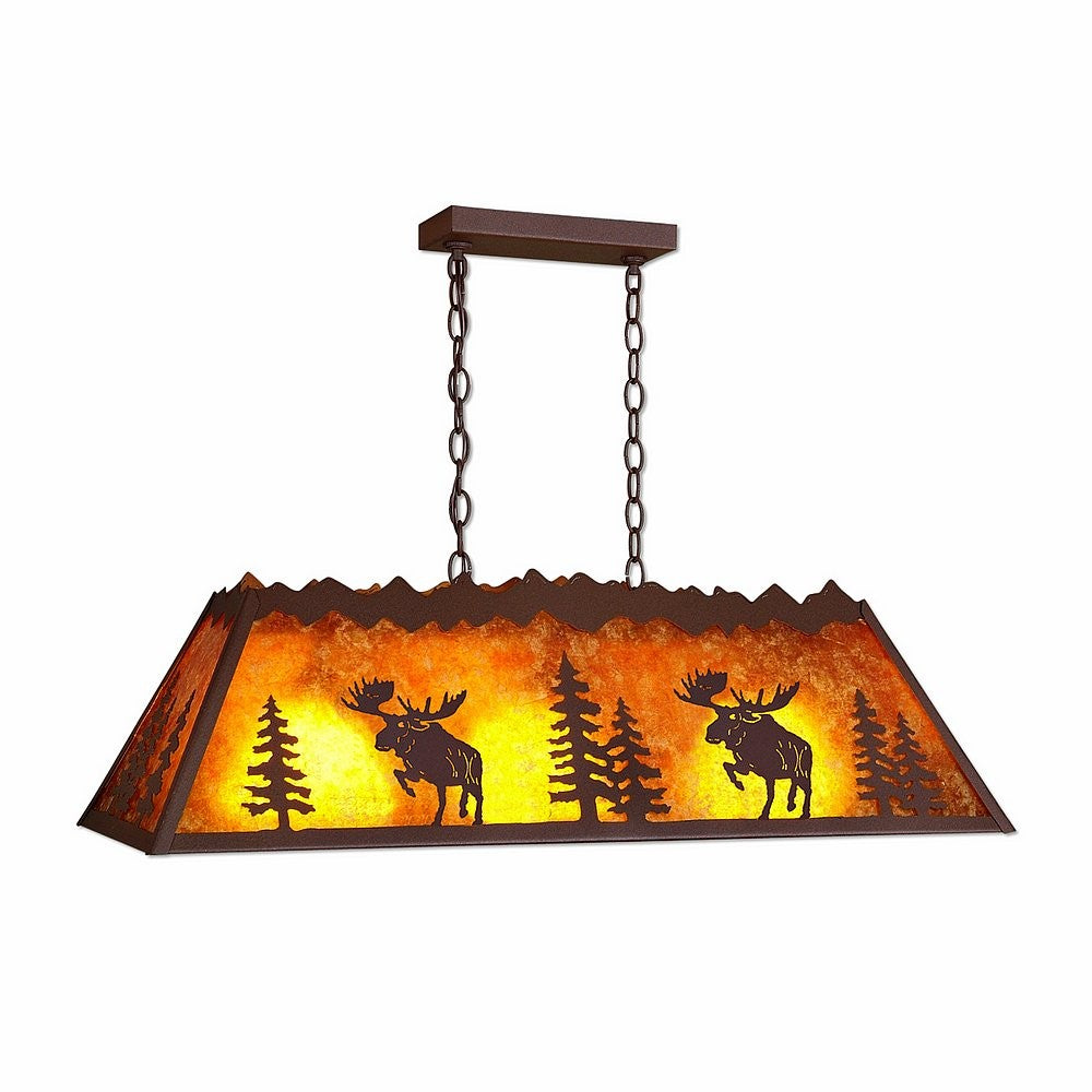 Avalanche Ranch Rocky Mtn-Alaska Moose M45422AM-27 Pendant Light - Rustic Brown