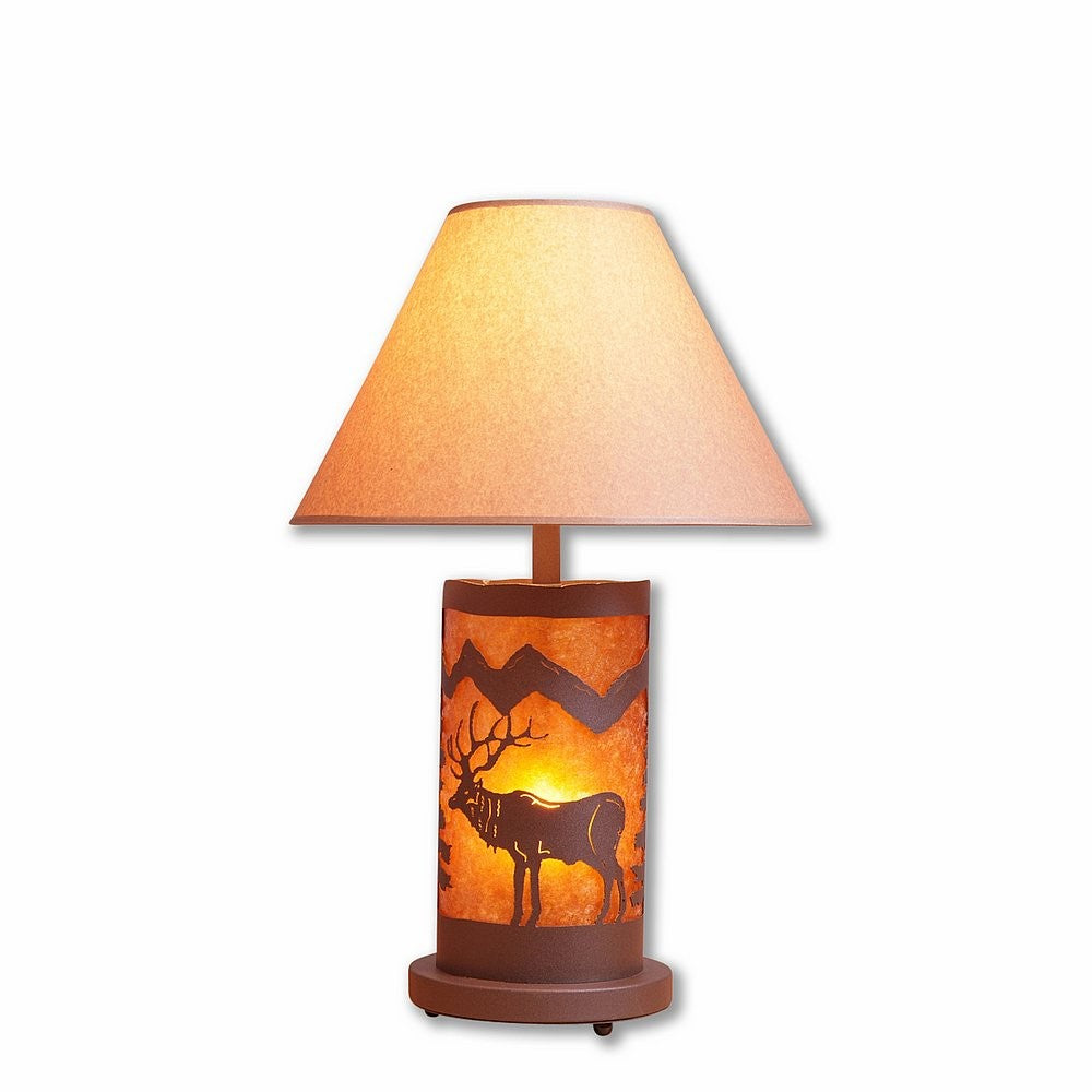 Avalanche Ranch Lighting M60123AM-KR-27 Cascade-Valley Elk Two Light Table Lamp Lamp Bronze / Dark
