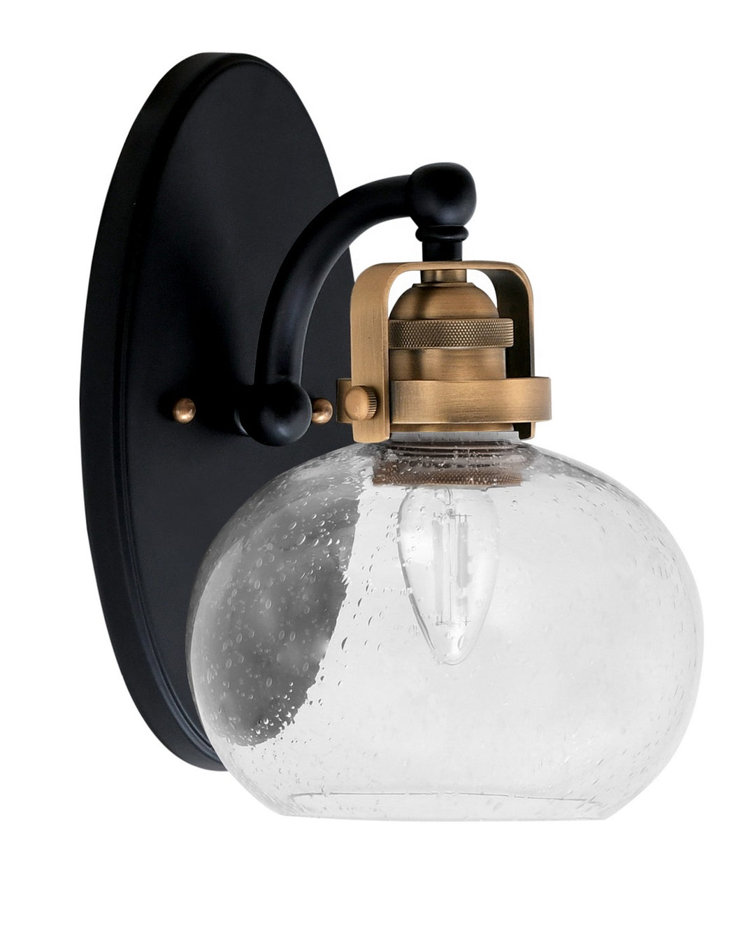 Toltec Easton 1931-MBBR-202 Wall Sconce Light - Matte Black & Brass