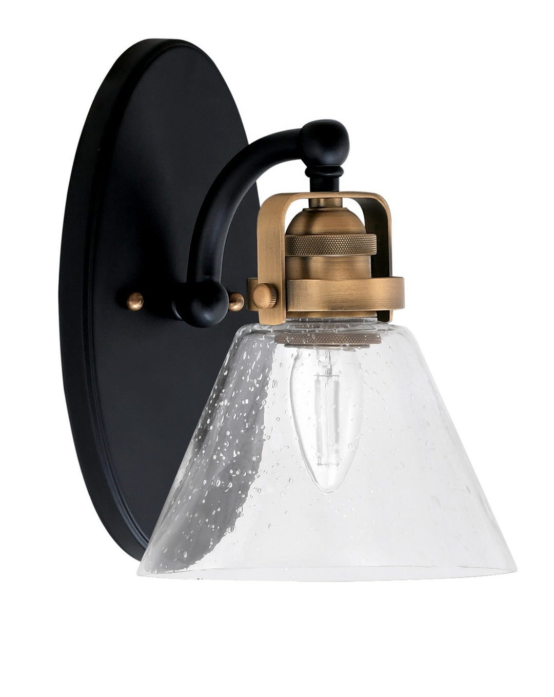 Toltec Easton 1931-MBBR-302 Wall Sconce Light - Matte Black & Brass